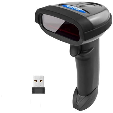 NETUM NT-1698W Lecteur de Codes-Barres Sans Fil, Lecteur de Codes-Barres Portatif Laser 1D pour POS, Fonctionne avec Windows Mac Linux (Noir)