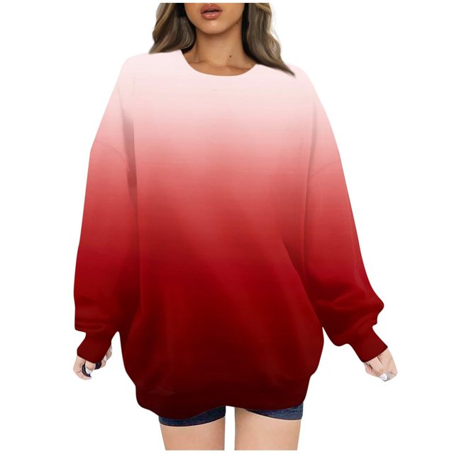 Meichang Chandail en Molleton Surdimensionné pour Femmes Manches Longues Col Rond Chandails en Molleton Tendance Gris Pull Ample