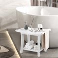 thumbnail image 4 of Gymax 2-tier Shower Bench Waterproof Spa Bath Shower Stool Heavy Duty w/ Shelf White, 4 of 10