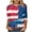72-Rouge 4ème de Juillet Chemises pour les Femmes, variante sur UPPADA T-Shirts à Manches 3/4 avec Drapeau Américain pour Femmes, Chandail Patriotique du 4 Juillet, Fête de l'Indépendance des États-Unis, T-Shirts Graphiques à Rayures Star, T-Shirts Décontractés à Col Rond, Hauts Henley pour Femmes Rouge, 4TG