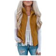 thumbnail image 1 of Heliisoer Pocket Women Zipper Solid Color Jacket Plush Sleeveless Lapel Vest Loose, 1 of 8