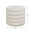 thumbnail image 4 of Fuji 22" Upholstered Boucle Round Storage Ottoman Ivory White, 4 of 9