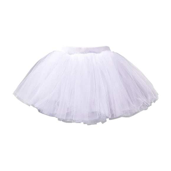 dmqupv Girls Tutu Skirt Toddler Baby Girls Soft Tutu Skirt Solid Party Carnival Mesh Tulle Tutu Skirt White,Size for 6-12 Months
