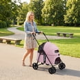 thumbnail image 2 of Gymax Pet Stroller for Small Medium Dogs w/Swivel Front Wheels & One-Step Rear Brake Pink, 2 of 10