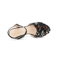 thumbnail image 4 of BLISSFUL STEP Women's Shoes Floral Pattern Platform Chunky Heel Open Toe Slingback Buckle Strap  Sandals Black 6, 4 of 7
