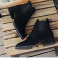 thumbnail image 4 of LSLJS Bottes d'Automne Hiver pour Femmes Couleur Unie Talon Épais Bottes Courtes Mi-Hautes Bout Rond, Bottines & Bottillons pour Femmes, Bottes pour Femmes, 4 of 7