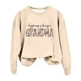 thumbnail image 1 of GZWYHT Grande Vente! Chandails à Capuchon pour Femmes, Chandails à Capuchon Graphiques, Chandail de Grand-Maman pour Femmes Automne Chandails à Col Rond Sans Capuchon le Bonheur, C'est d'Être une Grand-Maman, Tenues d'Automne, Vêtements d'Automne Beige P, 1 of 3