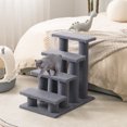 thumbnail image 4 of Gymax 24'' 4-Step Pet Stairs Carpeted Ladder Ramp 8 Scratching Post Cat Tree Climber, 4 of 10
