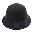 thumbnail image 1 of Chapeau Melon Petit pour Femme, Automne et Hiver, Nœud, Bout Rond, Décontracté, Style Bassin de Pêcheur, 1 of 3