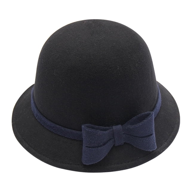 Chapeau Melon Petit pour Femme, Automne et Hiver, Nœud, Bout Rond, Décontracté, Style Bassin de Pêcheur