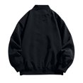thumbnail image 1 of RXIRUCGD Men's Solid Color Zipper Pocket Thin Jacket Coat, Black, Size: L, 1 of 7