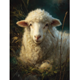 thumbnail image 1 of Fluffy Sheep Portrait Canvas Wall Art 15.75x11.81 Inches, 1 of 8