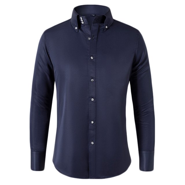 RXIRUCGD Chemises Cardigan pour Hommes Mode Décontractée Unies à Col Rabattu avec Boutons, Bleu Marine, Taille : TG