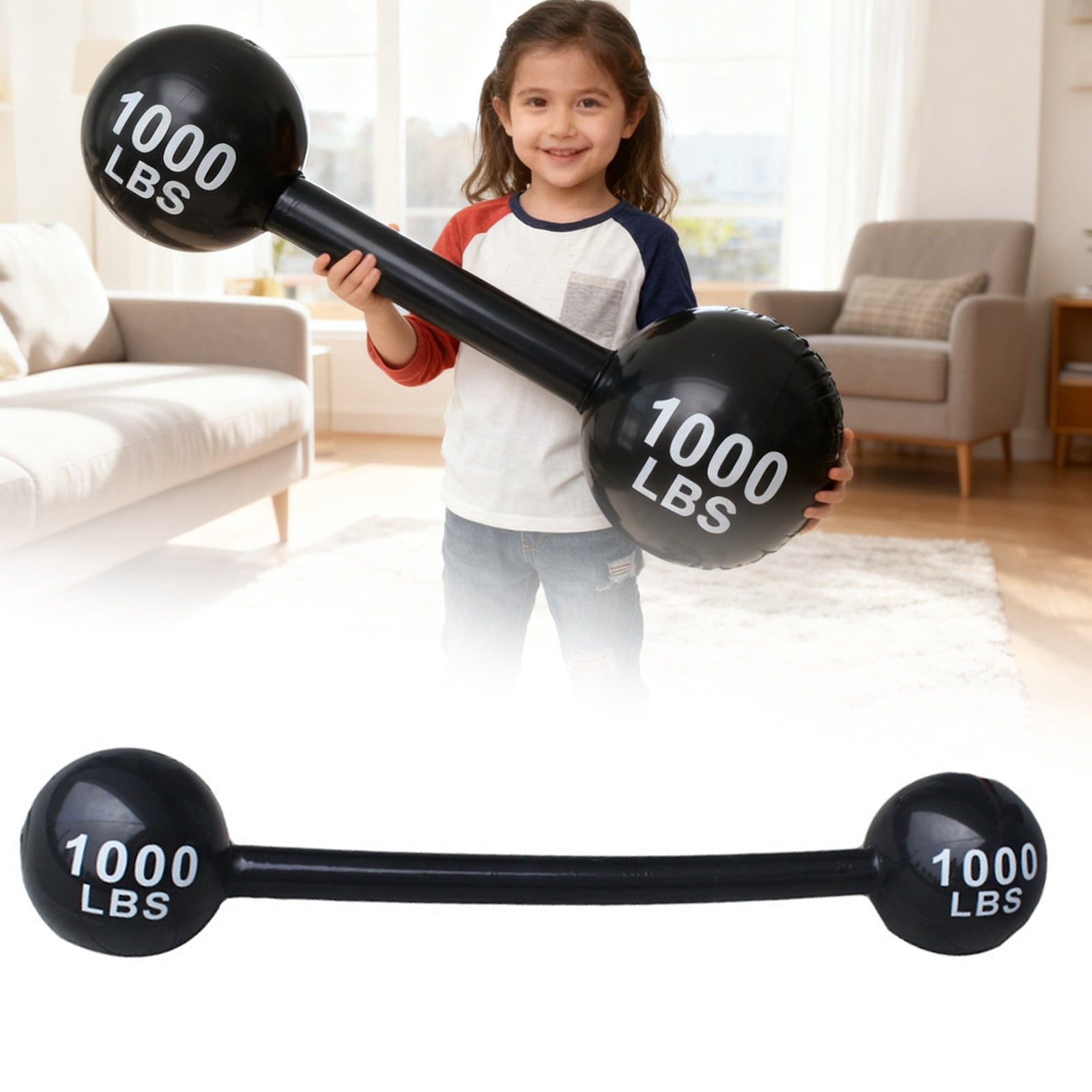 Inflatable Dumbbell And Barbell Set For Interactive Family Fitness Group Games And Novelty Party Activities