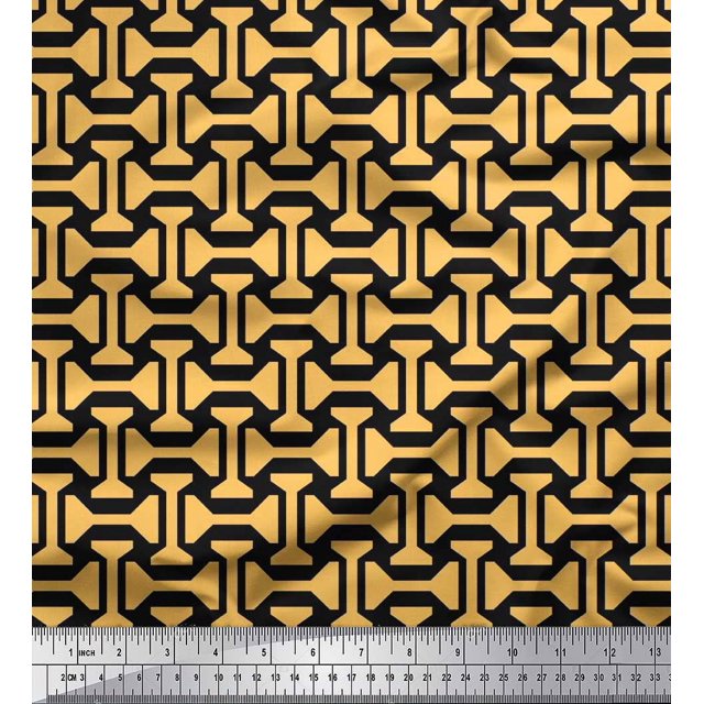 Soimoi Viscose Chiffon Fabric Geometric Abstract Print Fabric by The Yard 42 Inch Wide