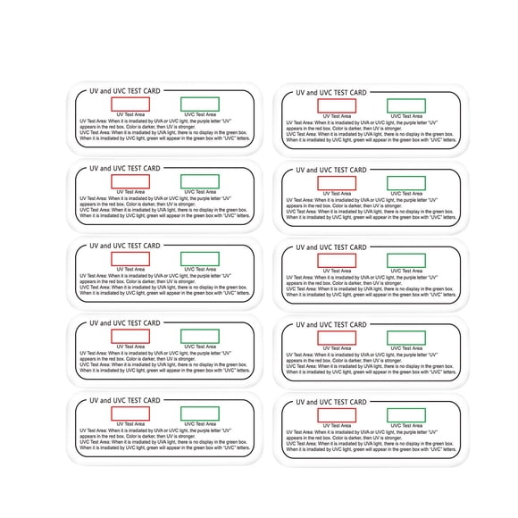 segolike 10x Lumière UV, Carte d'Identification Lumière UV, Réutilisable, 3 en 1, Facile à Utiliser, Carte d'Indicateur UV en PVC Dispositif de Test UV pour Extérieur Unisexe, Adultes