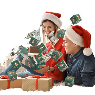 Tyidzon Surprise Gift Box Explosion for Money, Unique Folding Bouncing Green Envelope Gift Box, Cash Explosion Luxury Gift Box for Birthday Anniversary Valentine Proposal 6 Bouncing Boxes