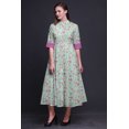 thumbnail image 4 of Bimba Robe à Manches Roulées pour Femmes à Imprimé Floral, Col Mandarin, Chemise Boutonnée - Xxx-Grand, 4 of 5