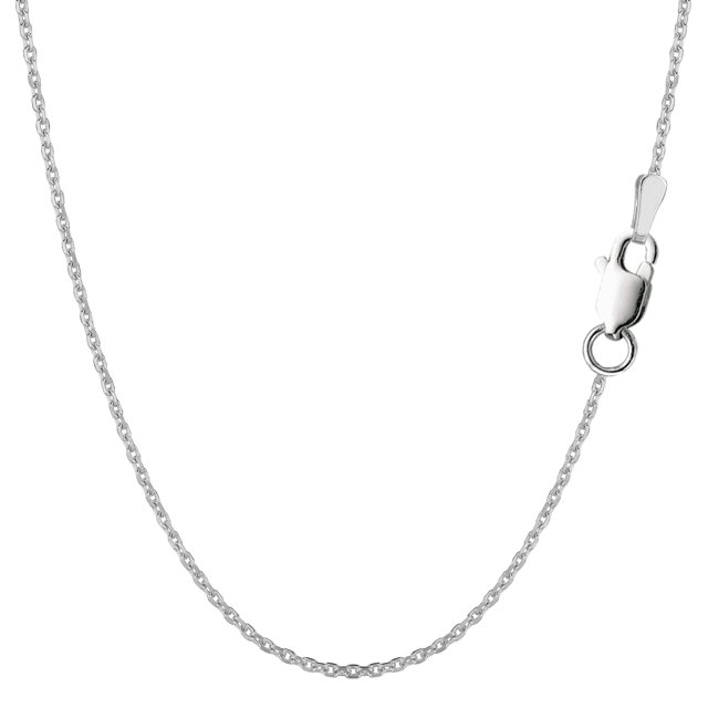 Collier Chaîne Torsadée en Argent Sterling Plaqué Rhodium, 1,4 mm, 18 Pouces