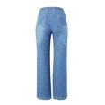 thumbnail image 4 of Jeans à Jambe Grand pour Femmes à Taille Haute Élastique avec Doublure en Molleton, 4 of 5