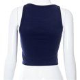 thumbnail image 3 of Women Sleeveless Round Neck Butterfly Graphic Slim Fit Crop Tank Tops, 3 of 6