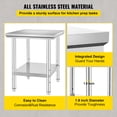 thumbnail image 3 of KFFKFF Commercial Worktable & Workstation 24 x 30 x 32 Inch Stainless Steel Work Table Heavy Duty Commercial Food Prep Work Table for Home, Kitchen, Restaurant Metal Prep Table with Adjustable Feet, 3 of 9