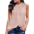 thumbnail image 1 of Birdeem Été Femmes Couleur Unie Pois Col Rond Sans Manches T-Shirt Hauts T-Shirt, 1 of 9