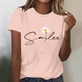 thumbnail image 2 of Babysbule Liquidation de Hauts pour Femmes T-shirt à Col Rond à Lettres Imprimées à Manches Courtes Mode pour Femmes Chemise Décontractée Ample Hauts, 2 of 4