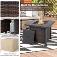 thumbnail image 4 of Patiojoy Patio Rattan 7PCS Cushioned Chair Set Furniture Set Thick Cushion w/ 50,000 BTU Propane Fire Pit Table for Garden Turquoise, 4 of 8