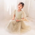 thumbnail image 1 of Robe Fille Enfant à Volants Robe Bébé en Tulle Robe d'Été pour Filles Robe de Demoiselle d'Honneur Tenue Tout-Petit Nouveau-Né Bébé Fille 8-9 Ans, 1 of 5