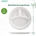thumbnail image 3 of Assiettes Robustes, OasisSN Assiettes en Papier Jetables de 10 Pouces à 3 Compartiments, Plateaux-Repas Sectionnels + Séparateurs - Assiettes Compostables Assiettes Rondes pour la Maison, Fête, 50 Unités (Certifié BPI), 3 of 7