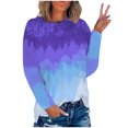 thumbnail image 1 of RKSTN Chemises à Manches Longues pour Femmes Mode Chandail à Col Rond Imprimé Teinture sur Nœuds Décontracté Sortie Blouses Amples Hauts, 1 of 4