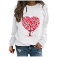 thumbnail image 2 of Qertyioot T-Shirt Graphique pour Femmes de la Saint-Valentin à Manches Longues, Haut à Col Rond Imprimé, Chandail Décontracté, 2 of 5