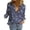 Blue, variant on WZXFASHION Women's Casual V Neck Floral Print Roll Up Long Sleeve Chiffon Button Down Blouses Top Shirts Clearance Sales Today Deals Prime Women's Long sleeve T-shirt