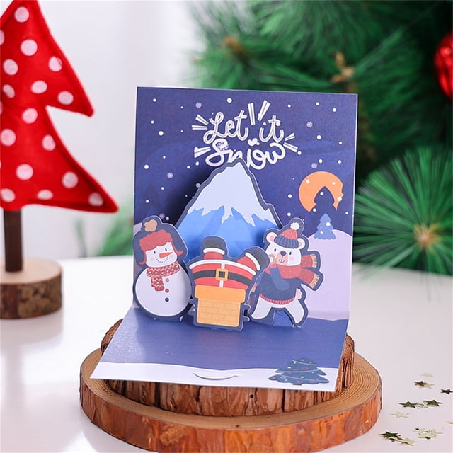 Nilvkv Christmas Tree Card 3 D Glitter Christmas Tree Greeting Card and Envelope 3 D Christmas Greeting Card Greeting Card Merry Christmas Card Winter Holiday