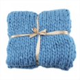 thumbnail image 3 of Chunky Knit Blanket Merino Wool Hand Made Throw Boho Bedroom Home Decor Giant Yarn, 3 of 3