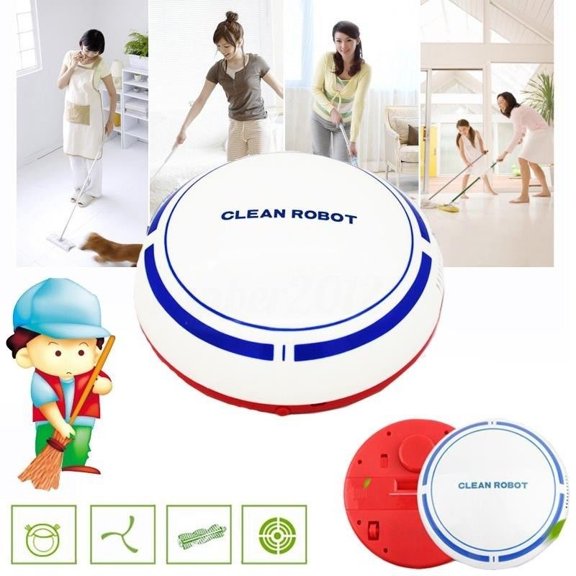 Automatic USB Rechargeable Smart Robot Vacuum Floor Corners Dust Cleaner Sweeping Suction for Home OfficeDirt Dust Smart Mop