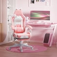 thumbnail image 2 of HOMCOM Cute Gaming Chair, Reclining Gamer Chair with Footrest, Pink, 2 of 10