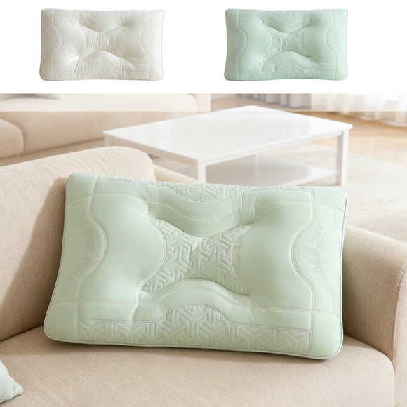 YYV Class A Latex Contour Pillow Ergonomic Cervical Neck Support Cool Feel Hypoallergenic Latex Core Breathable Washable Cover Hotel Quality Home Sleep Pillow