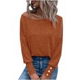 thumbnail image 1 of Hauts Mignons pour Femmes Automne Hiver Col Rond Tempérament Manches Raglan T-shirt Décontracté Ample Haut Blouse d'Été en Liquidation, 1 of 7