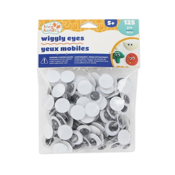 TINY HANDS Wiggly Eyes - 15 mm (0.59 in), 125 pcs, Age 5+, 125pcs