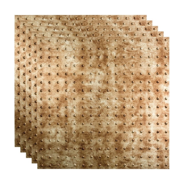 Fasade Miniquattro Vinyl 2ft x 2ft Lay-In Ceiling Panel Bermuda Bronze 5 Pack