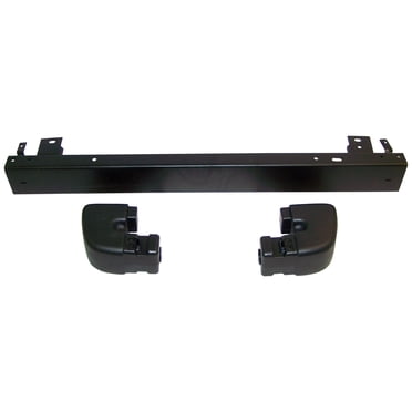 Crown Automotive 5ED18T3XK Bumper One Piece Design; Direct Fit; Uses OE Mounting Hardware; Without Receiver Hitch; Painted Black Steel; With Plastic End Caps