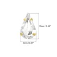 thumbnail image 2 of Unique Bargains 20Pack Teardrop Sew on Rhinestone - 13x8mm Glass Teardrop Crystal Rhinestones in Gold Prong Setting (White), 2 of 7