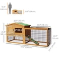 thumbnail image 3 of PawHut Wooden Rabbit Hutch w/ Ramp Openable Roof Pull-out Tray, Yellow, 3 of 10