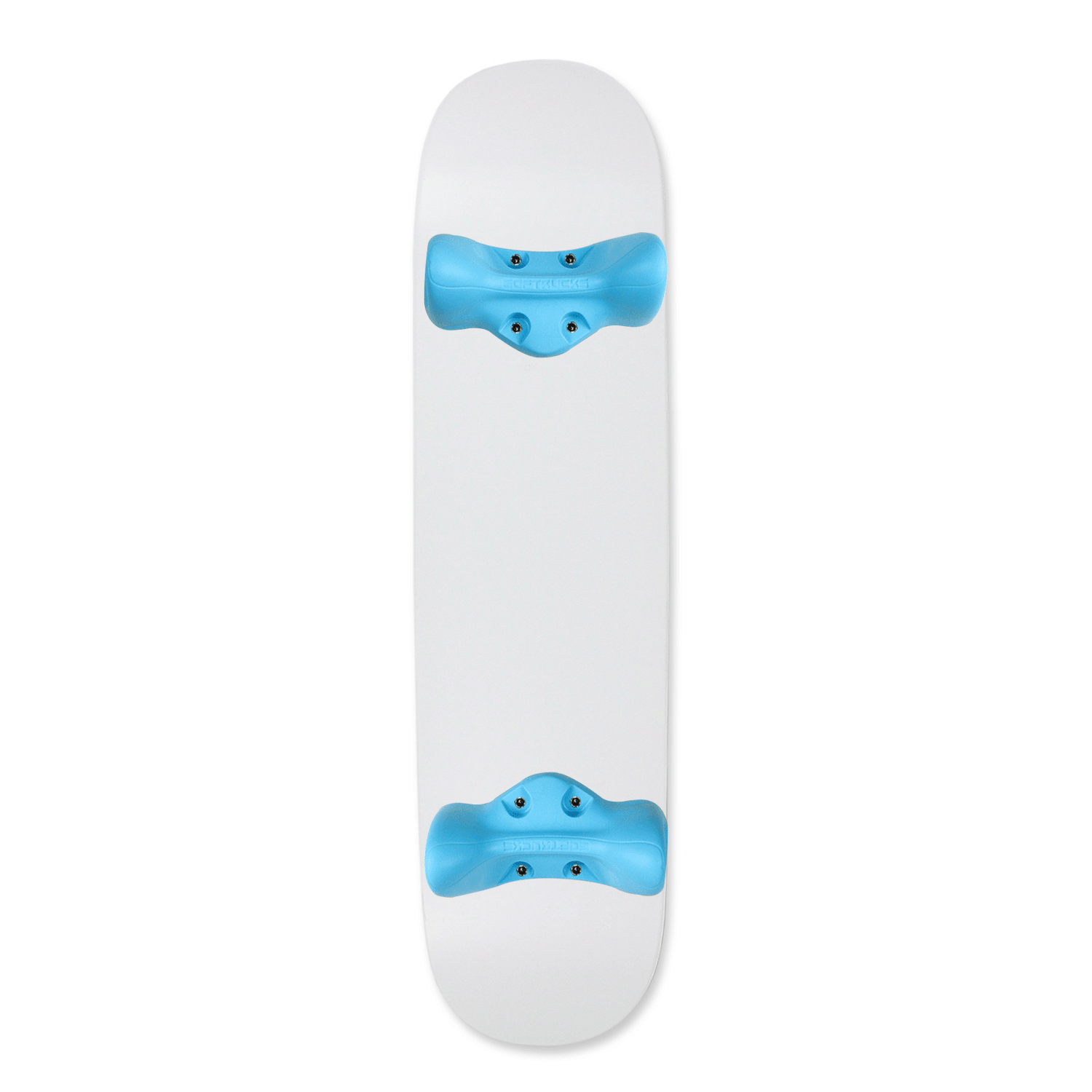 Softrucks Skateboard Indoor Practice Complete 7.75" Blue Trucks, Dipped White
