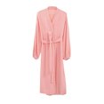 thumbnail image 2 of ziyahi Femmes Printemps Ouverture devant Style Décontracté Vêtements de Nuit Filles Simple Manches Longues Robe de Nuit Maison Tenue de Nuit Pyjama Vêtements Rose P, 2 of 7