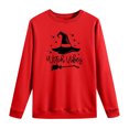 thumbnail image 1 of T-shirts Surdimensionnés Chemises pour Femmes 2023 Mode Col Rond Décontracté Manches Longues Chandail Imprimé d'Halloween Hauts Blouse Costumes d'Halloween pour Femmes en Liquidation, 1 of 4