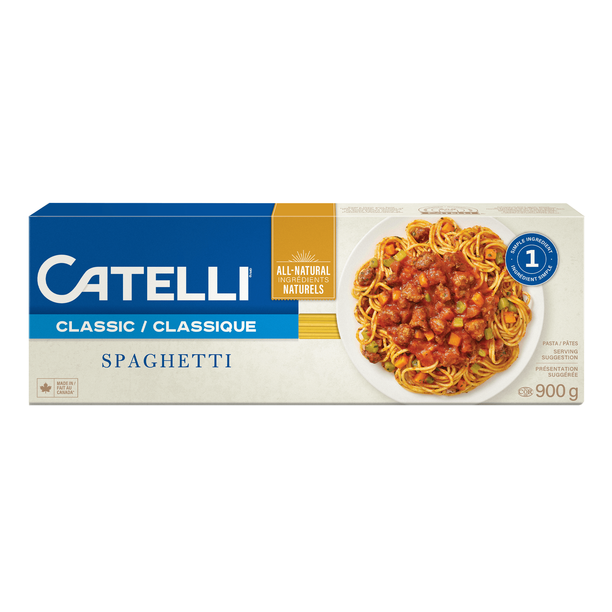 Catelli Classic All-Natural Spaghetti Pasta 900g