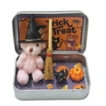 thumbnail image 1 of stanreset Handmade Cute Witch Teddybear In Box Miniature Witcher With Broom Pumpkin Cat Halloween Party pink, 1 of 6